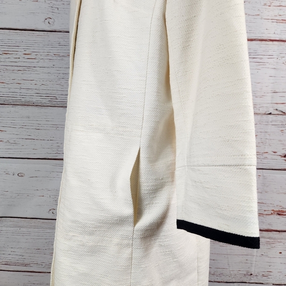 TALBOTS Twill Knit Jacket Ivory and Black Size 10 New With Tags - Picture 5 of 8